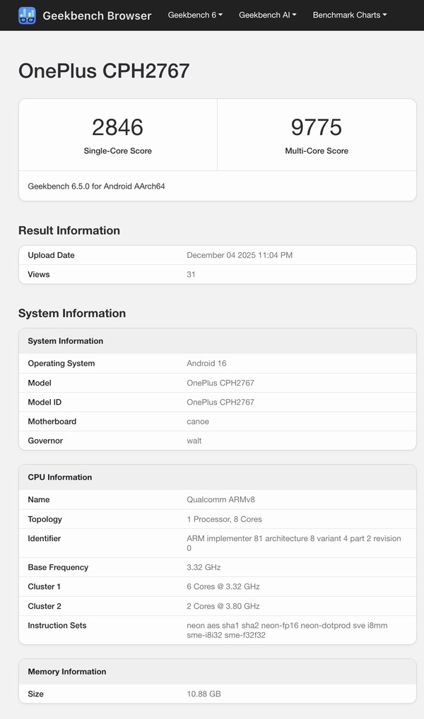(Источник изображения: Geekbench)