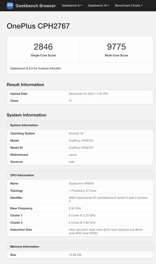 (Источник изображения: Geekbench)