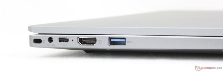 Слева: Кенсингтонский замок, адаптер переменного тока, USB-C w/ DisplayPort + Power Delivery, HDMI 1.4, USB-A 3.0