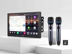 Головное устройство Atoto V10 double-DIN с дополнительным комплектом беспроводных микрофонов AC-MICW2 переносит караоке в автомобили. (Источник изображения: Atoto)