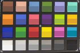 Тест ColorChecker. Оригинальные цвета - в нижней части