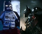 Рекламная иллюстрация к Lego Batman: Legacy of the Dark Knight рядом с аналогичной иллюстрацией к Batman: Arkham Knight