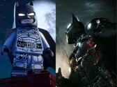 Рекламная иллюстрация к Lego Batman: Legacy of the Dark Knight рядом с аналогичной иллюстрацией к Batman: Arkham Knight