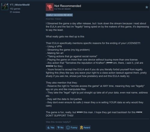 Выставлен отрицательный отзыв о Subnautica 2 в Steam