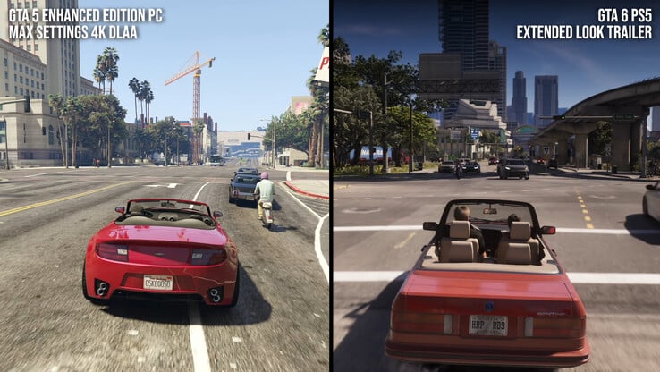 В игре Grand Theft Auto V Enhanced Edition используется реализация RT, довольно схожая с реализацией в GTA VI, однако на ПК качество отражений заметно выше. Одн