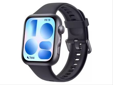 Неофициальный рендер Huawei Watch Fit 5 в черном цвете.