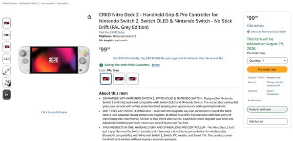 Компания Amazon сообщила точную дату выпуска Nitro Deck 2.