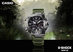 Часы Casio G-Shock MR-G BF1000RG-3AJR (на фото) выполнены в оливково-зеленой военной цветовой палитре. (Источник изображения: Большой мир G-Shock)