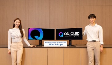 Резкая QD-OLED панель Samsung V-Stripe с частотой обновления 360 Гц. (Источник изображения: Samsung Display)