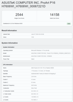 Результат Radeon 890M Geekbench 6 OpenCL в Asus ProArt P16. (Источник: Geekbench)