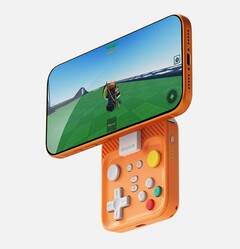 Защелкивающийся игровой контроллер Abxylute M4 магнитно крепится к телефонам Apple, совместимым с MagSafe. (Источник изображения: Abxylute)