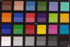 ColorChecker. Исходные цвета представлены в нижней половине каждого блока.