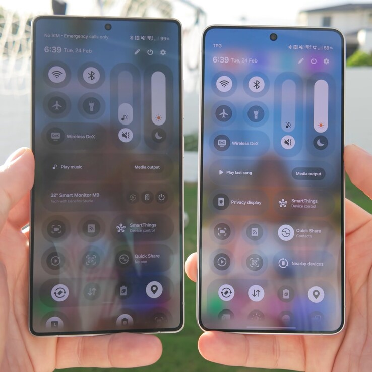 Galaxy Яркость S25 Ultra против Galaxy S26 Ultra.