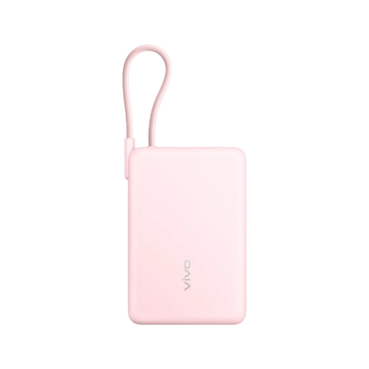 Vivo 33W Power Bank со встроенным кабелем 10000mAh (розовый). (Источник изображения: vivo)