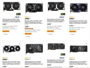 Цена RTX 5060 Ti 16 ГБ на Newegg. (Источник изображения: Newegg)