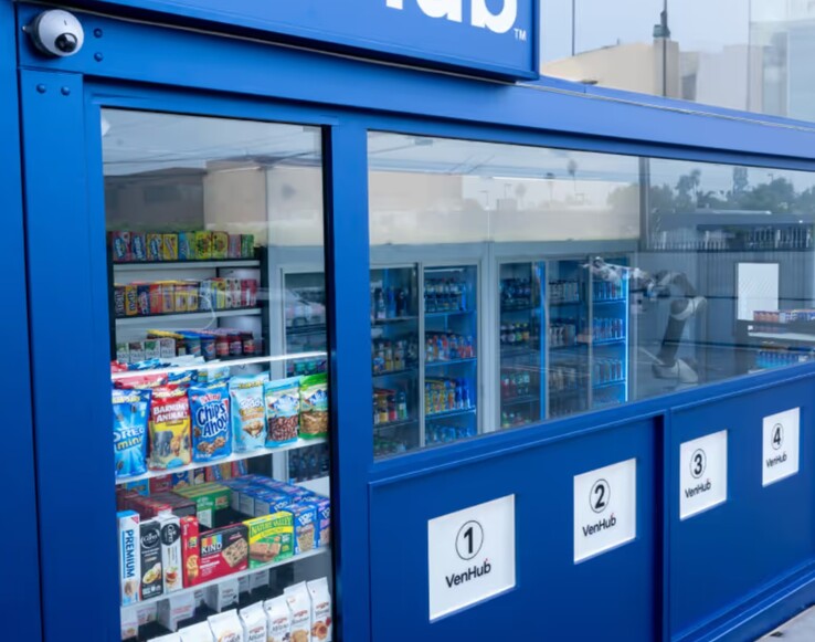 Магазины Venhub защищены камерами наблюдения, пуленепробиваемыми окнами и конструкцией, предотвращающей кражи толпы. (Источник изображения: Venhub)