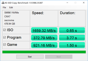 AS SSD Copy Benchmark