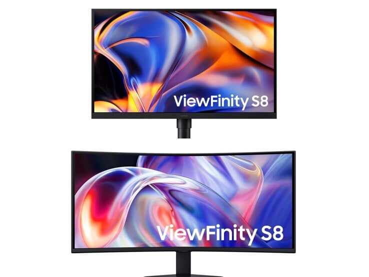 ViewFinity S8 27 дюймов (вверху) и S8 40 дюймов (внизу).