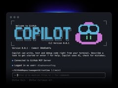 Интерфейс CLI GitHub Copilot, работающий в окне терминала.