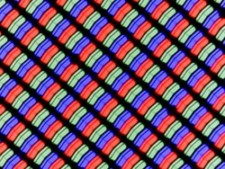 В ЖК-дисплее используется классическая субпиксельная матрица RGB, состоящая из красного, синего и зеленого светоизлучающего диода.