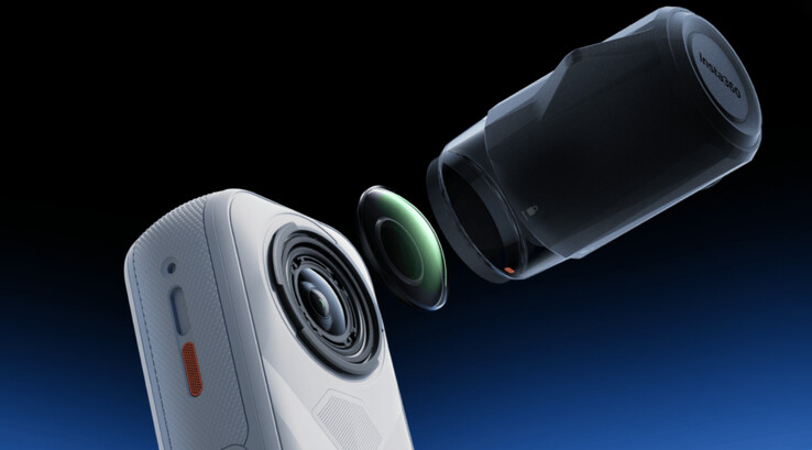 Insta360 X5 Satin White Limited Edition поддерживает сменные объективы, в отличие от DJI Osmo 360. (Источник изображения: Insta360)