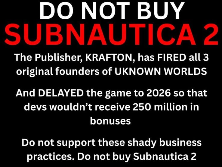 Фанаты на Subnautica на Subreddit требуют бойкота. (Источник изображения: Specialist-Target461 на Reddit)