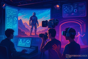 Футуристическая съемочная площадка, созданная с помощью технологий виртуального производства, искусственного интеллекта и VR (Источник изображения: OpenAI/DALL-E)