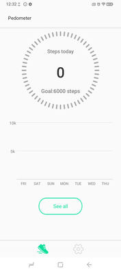Приложение подсчёта шагов. По умолчанию, цифра выводится на экране блокировки.
