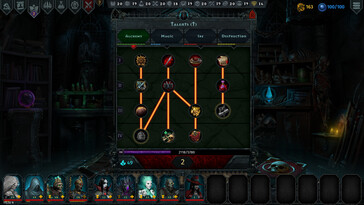 Изображение, показывающее дерево талантов в игре Iratus: Lord of the Dead.