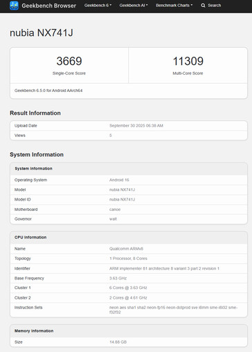 (Источник изображения: Geekbench)