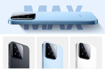 Просочившиеся рендеры показывают Xiaomi 17 Max в карбоновом, светло-голубом и белом вариантах отделки.