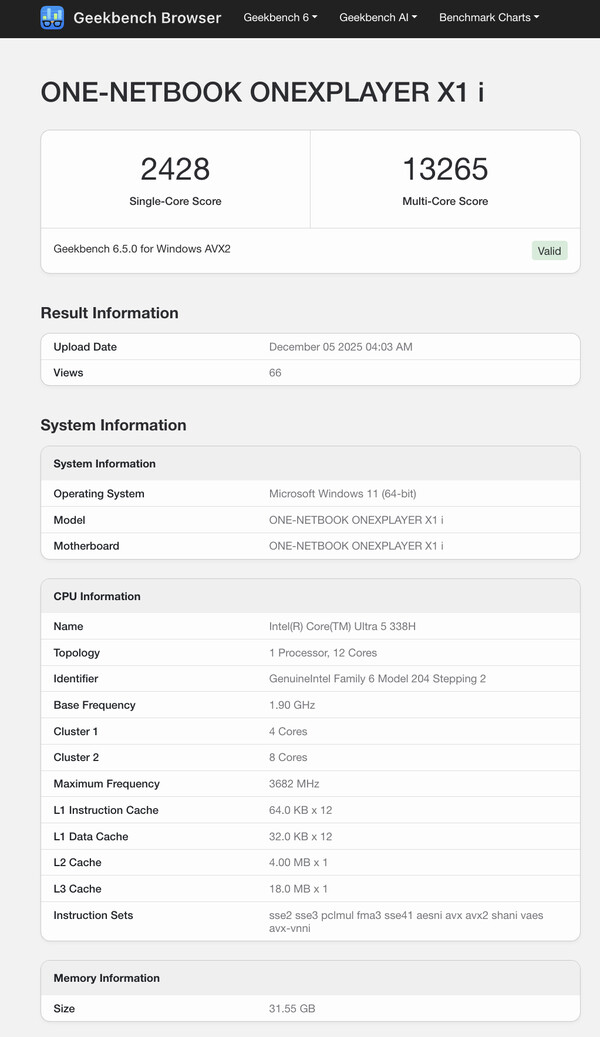 (Источник изображения: Geekbench)