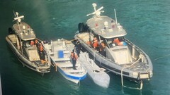 Наркотический морской беспилотник, управляемый Starlink, у побережья Карибского моря. (Источник изображения: Armada de Colombia)