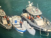 Наркотический морской беспилотник, управляемый Starlink, у побережья Карибского моря. (Источник изображения: Armada de Colombia)