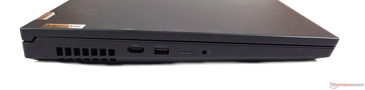Левая сторона: HDMI 2.1, USB-A 3.1 Gen 1, слот SIM, аудио разъем