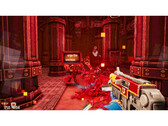 Геймплейный скриншот из игры Warhammer 40,000: Boltgun - Words of Vengeance, демонстрирующий игровой процесс, основанный на наборе текста. (Источник изображения: Steam)