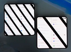 Google Pixel 10 Pro Fold (справа) мерцает гораздо меньше, чем его предшественник. (Источник изображения: Android Central, YouTube)