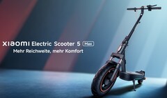 Электрический самокат Xiaomi Electric Scooter 5 Max может проехать до 60 км (~37 миль) на одной зарядке (Источник изображения: Xiaomi)