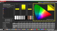 CalMAN ColorChecker (профиль: калиброванный, целевое цветовое пространство: P3)