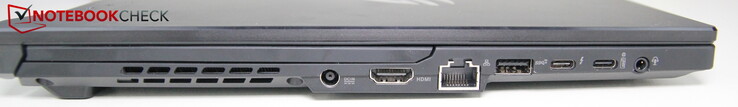 Левая сторона: разъем питания, HDMI, LAN, USB-A 3.2 Gen 2, USB-C 3.2 Gen 2, Thunderbolt 4, аудио разъем