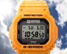 Часы Casio Surfrider Foundation Japan (на фото) имеют яркий, рассветно-желтый корпус и ремешок, изготовленные из биосмолы смешанных цветов. (Источник изображения: Casio)