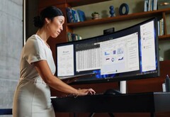 Новейший 49-дюймовый монитор HP оснащен выдвижной веб-камерой. (Источник изображения: HP)