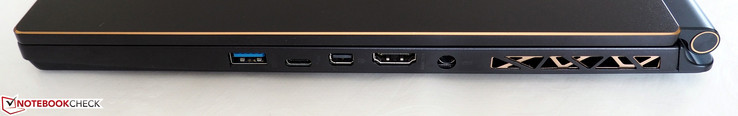 Справа: USB Type-A 3.1, USB Type-C / Thunderbolt, Mini DisplayPort, HDMI, коннектор зарядки
