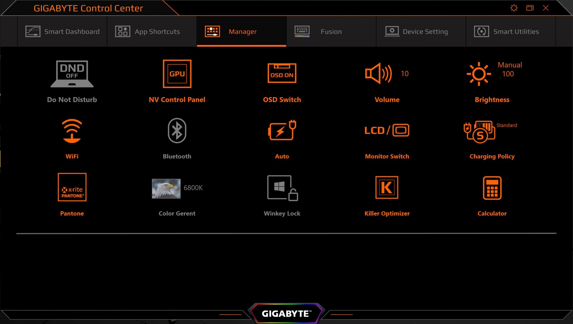 Spb gigabyte support ru. Control Center для ноутбука Gigabyte g5. AORUS Control Center для ноутбука. Центр управления Gigabyte. Панель управления Gigabyte.