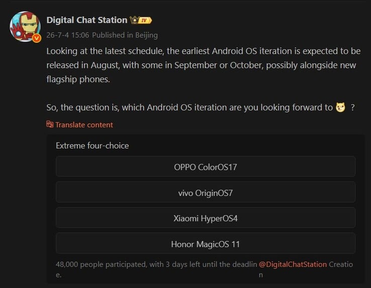 Отчет Digital Chat Station о HyperOS 4 и других обновлениях для « Android » версии 17 (машинный перевод)