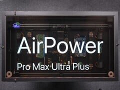 Зарядный стол от HTX Studio, созданный по мотивам AirPower, с возможностью самостоятельной сборки, демонстрирующий внутреннее оборудование и прозрачный дисплей.