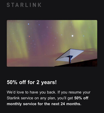 Предложение 50% скидки на ежемесячную плату Starlink в США. (Источник изображения: Сэм Миллер/FB)