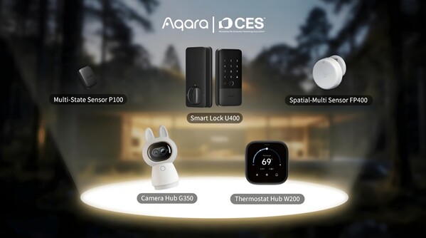 Устройства для умного дома Aqara CES 2026, включая Smart Lock U400 (Источник изображения: Aqara PR)