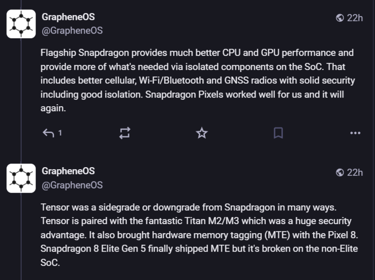 Говорят, что Snapdragon превосходит Tensor