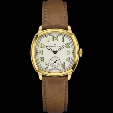 Часы Hamilton H36139520 получили корпус из нержавеющей стали золотистого цвета